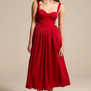 Elegant Red Midi Dress